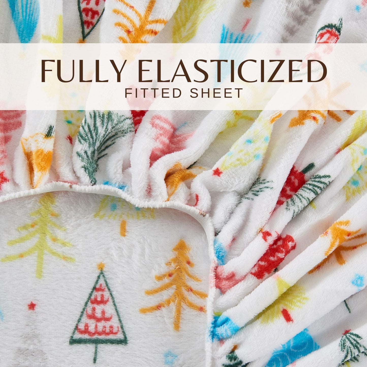 Velvet Luxe Printed Plush Sheet - Winter & Christmas Themed Bedding