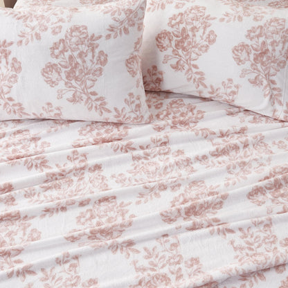 4-Piece Printed Plush Sheet - Velvet Luxe -  Coastal Holiday & Christmas Themed Bedding