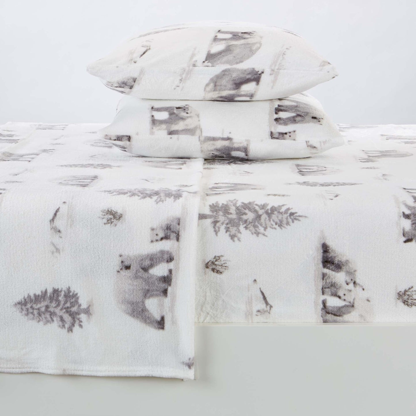 Velvet Luxe Printed Plush Sheet - Winter & Christmas Themed Bedding