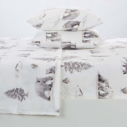 Velvet Luxe Printed Plush Sheet - Winter & Christmas Themed Bedding