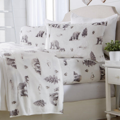 Velvet Luxe Printed Plush Sheet - Winter & Christmas Themed Bedding