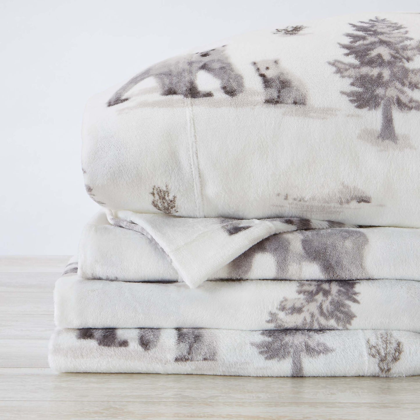 Velvet Luxe Printed Plush Sheet - Winter & Christmas Themed Bedding