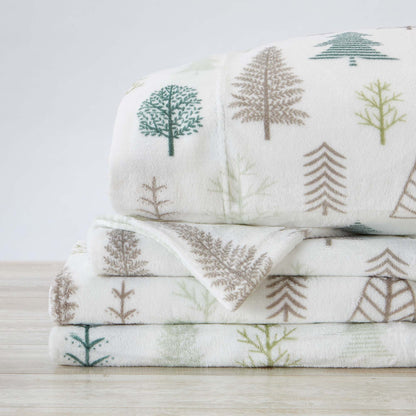 Velvet Luxe Printed Plush Sheet - Winter & Christmas Themed Bedding