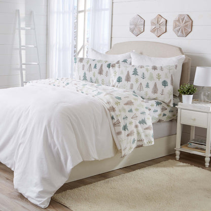 Velvet Luxe Printed Plush Sheet - Winter & Christmas Themed Bedding