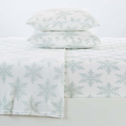 Velvet Luxe Printed Plush Sheet - Winter & Christmas Themed Bedding