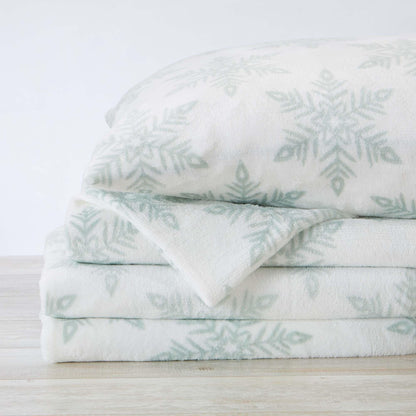 Velvet Luxe Printed Plush Sheet - Winter & Christmas Themed Bedding