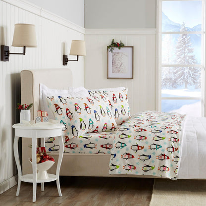 Velvet Luxe Printed Plush Sheet - Winter & Christmas Themed Bedding