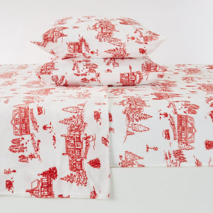 Velvet Luxe Printed Plush Sheet - Winter & Christmas Themed Bedding