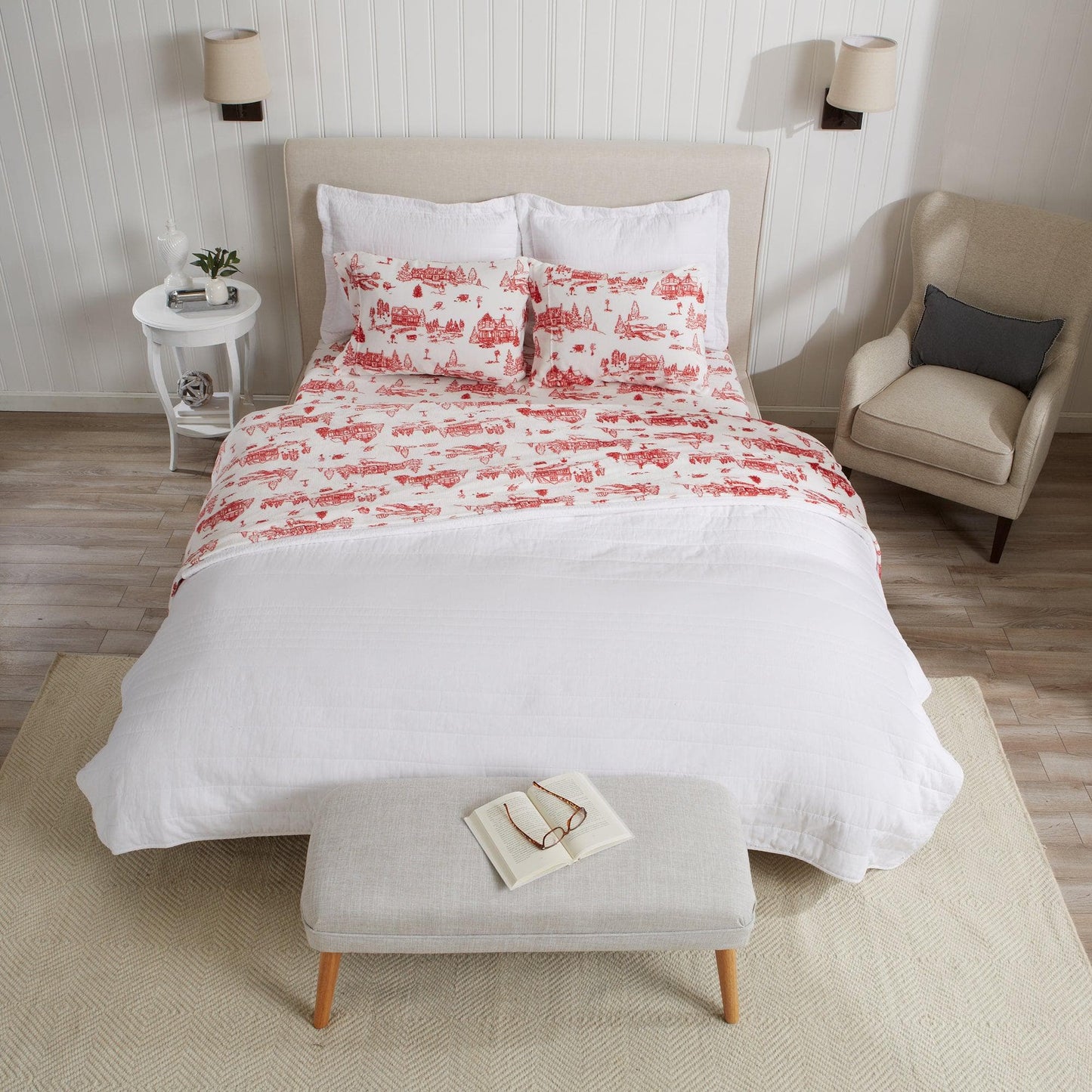 Velvet Luxe Printed Plush Sheet - Winter & Christmas Themed Bedding