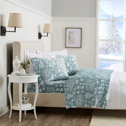 Velvet Luxe Printed Plush Sheet - Winter & Christmas Themed Bedding