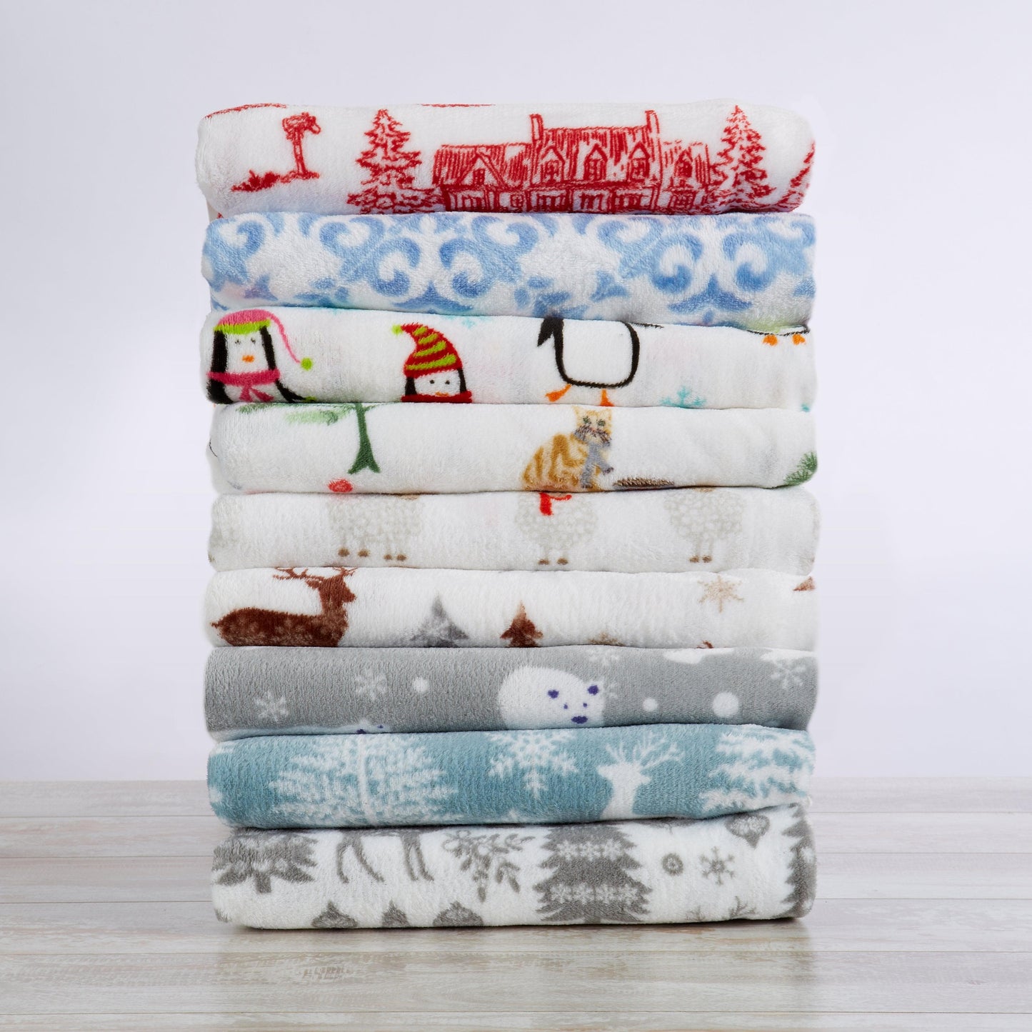 Velvet Luxe Printed Plush Sheet - Winter & Christmas Themed Bedding