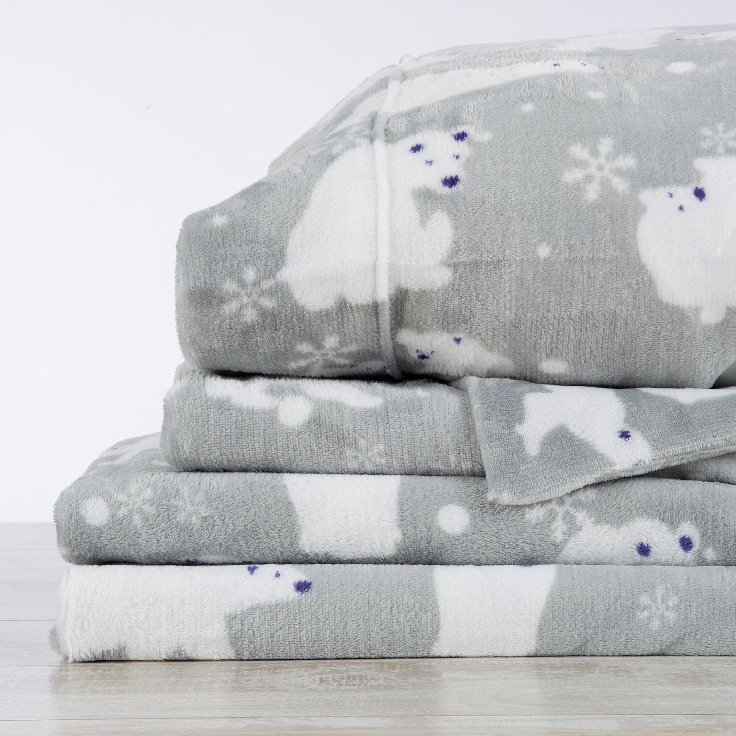 Velvet Luxe Printed Plush Sheet - Winter & Christmas Themed Bedding