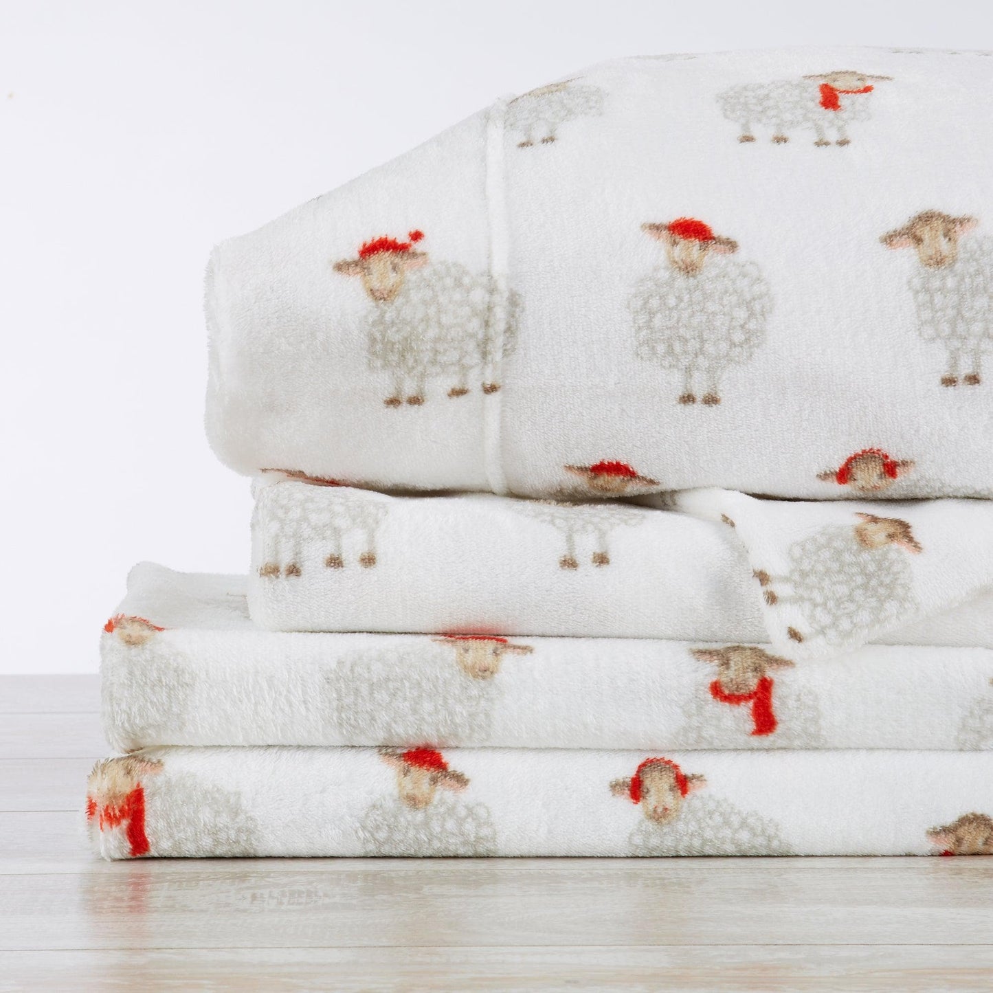Velvet Luxe Printed Plush Sheet - Winter & Christmas Themed Bedding