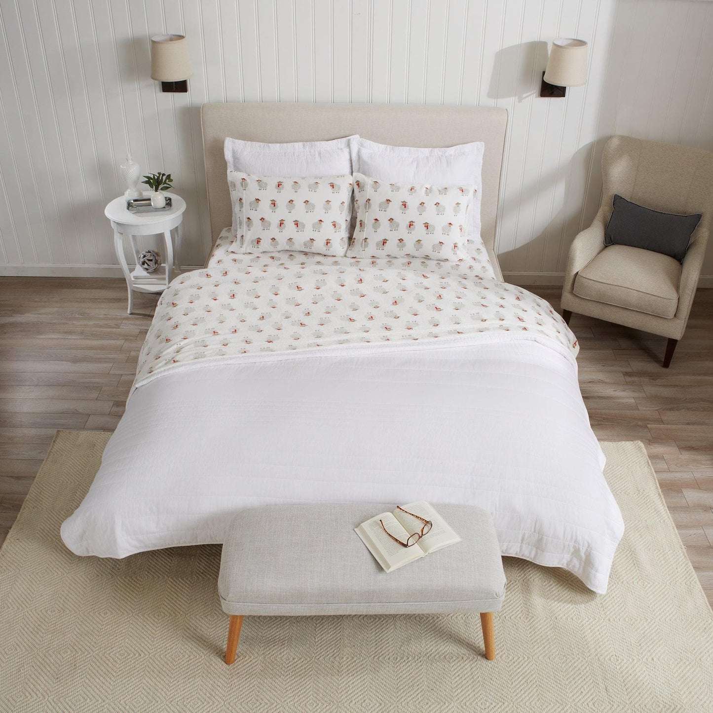 Velvet Luxe Printed Plush Sheet - Winter & Christmas Themed Bedding