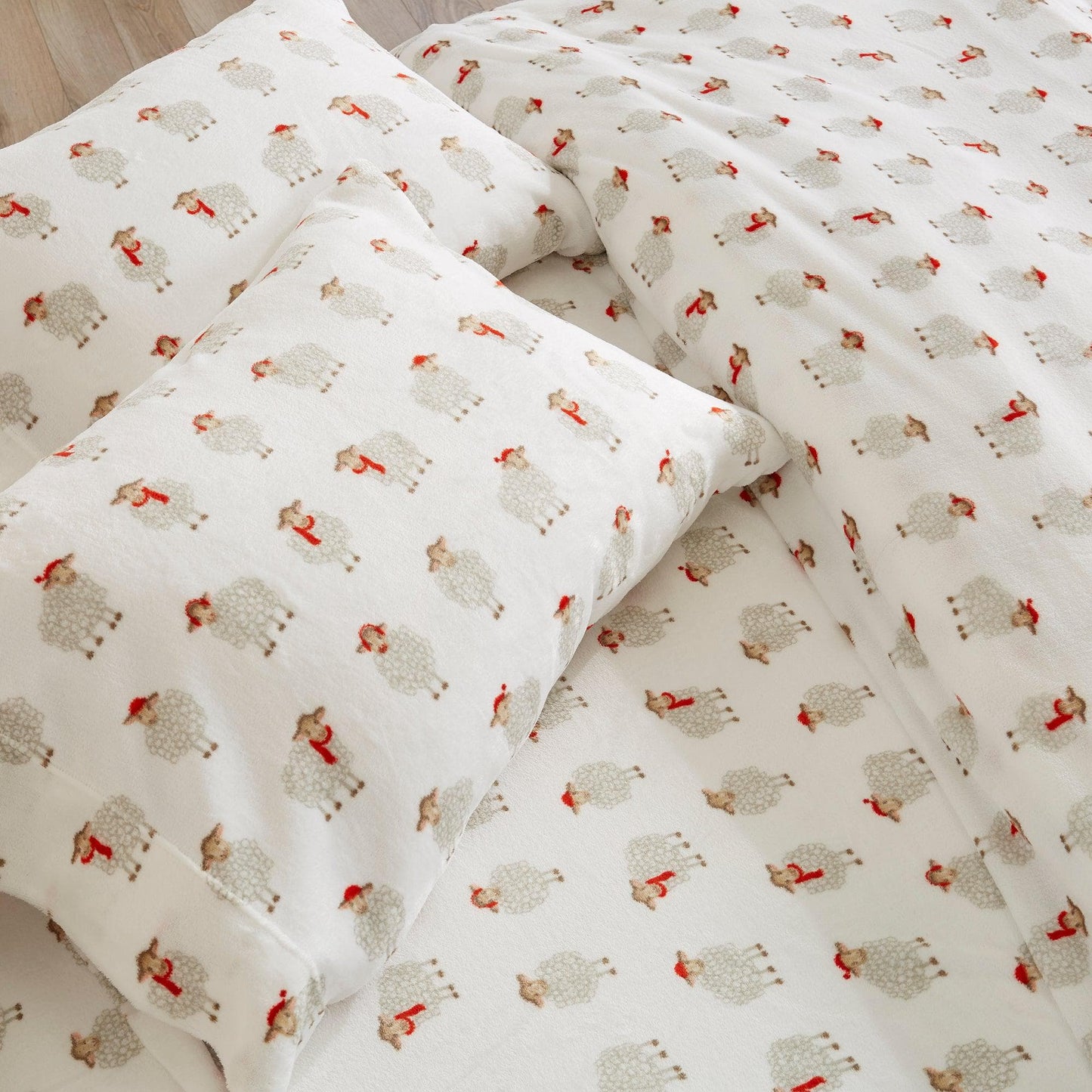 Velvet Luxe Printed Plush Sheet - Winter & Christmas Themed Bedding