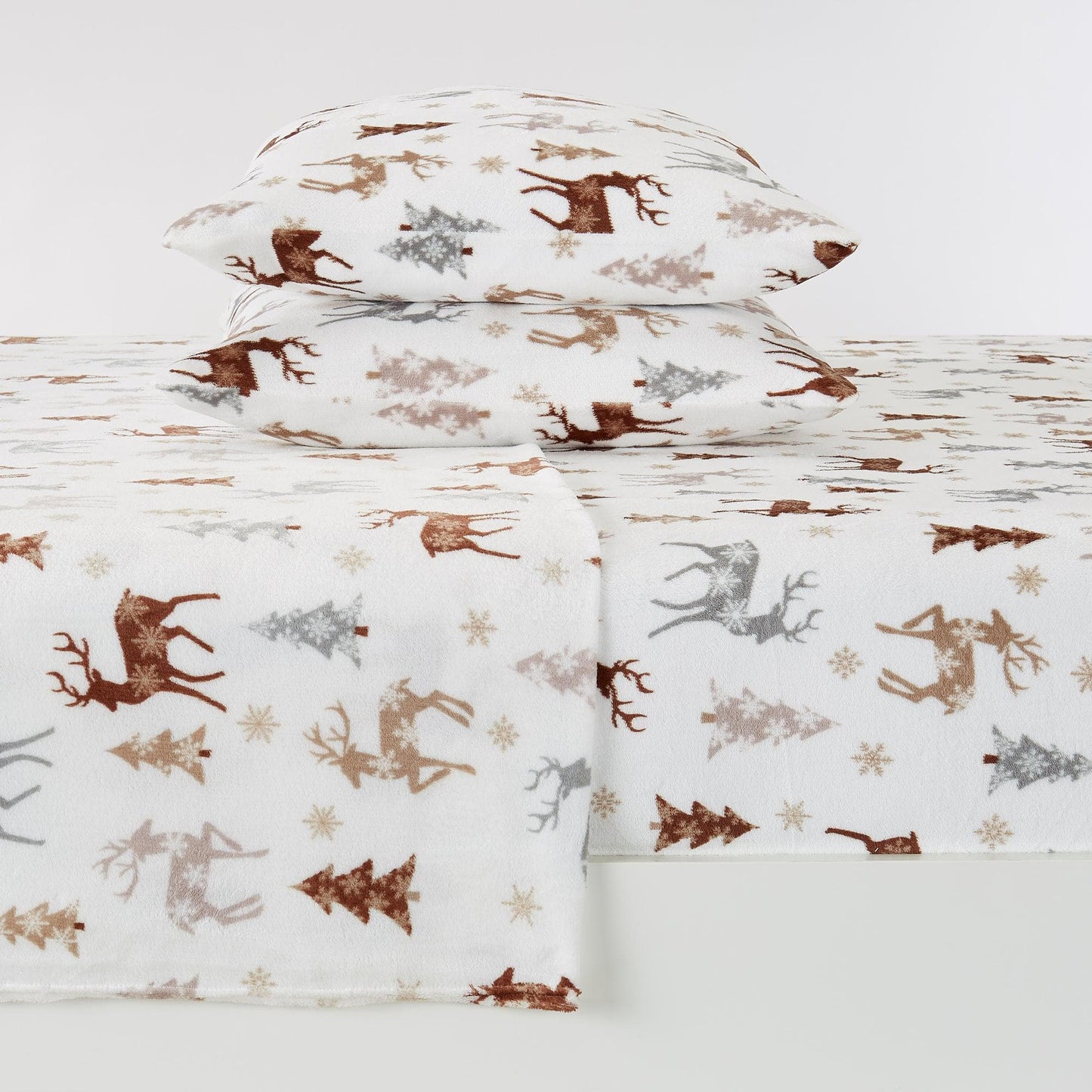 Velvet Luxe Printed Plush Sheet - Winter & Christmas Themed Bedding