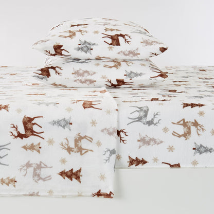 Velvet Luxe Printed Plush Sheet - Winter & Christmas Themed Bedding