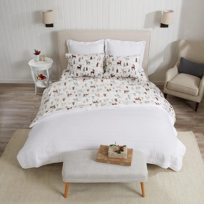 Velvet Luxe Printed Plush Sheet - Winter & Christmas Themed Bedding