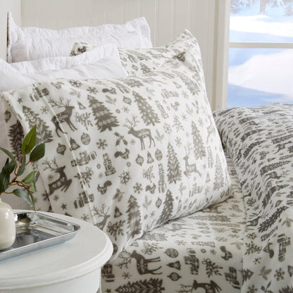 Velvet Luxe Printed Plush Sheet - Winter & Christmas Themed Bedding