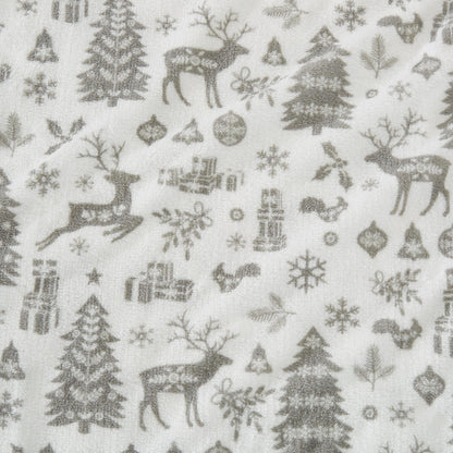 Velvet Luxe Printed Plush Sheet - Winter & Christmas Themed Bedding