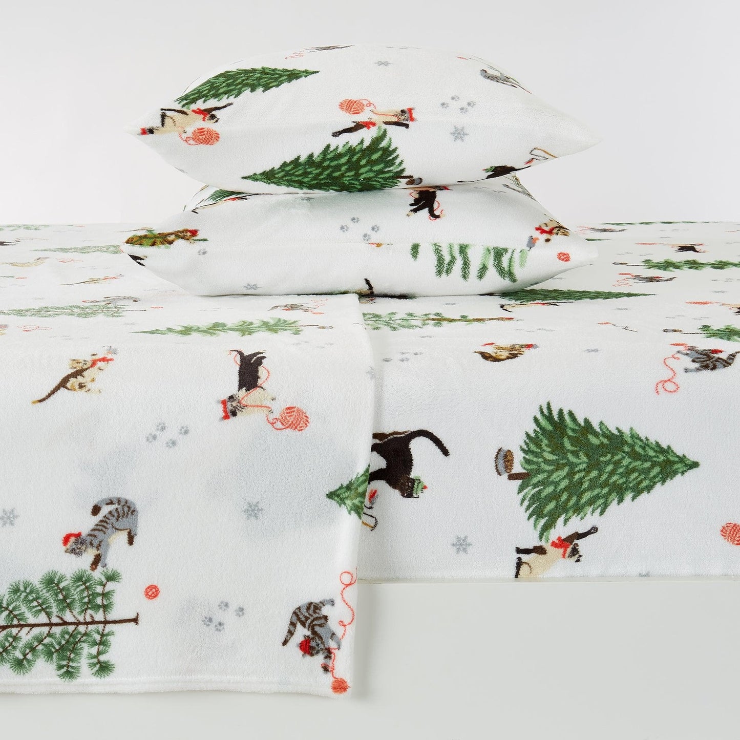 Velvet Luxe Printed Plush Sheet - Winter & Christmas Themed Bedding