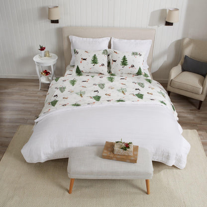 Velvet Luxe Printed Plush Sheet - Winter & Christmas Themed Bedding