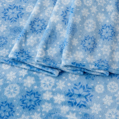 Velvet Luxe Printed Plush Sheet - Winter & Christmas Themed Bedding
