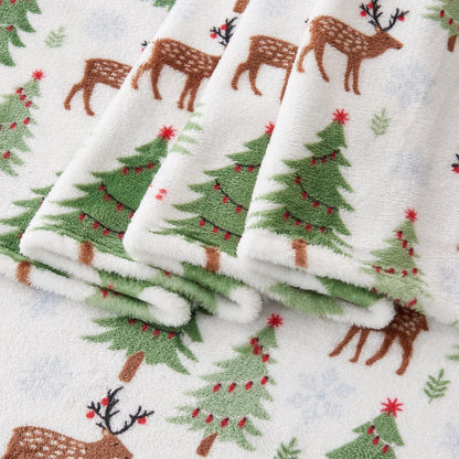 Velvet Luxe Printed Plush Sheet - Winter & Christmas Themed Bedding