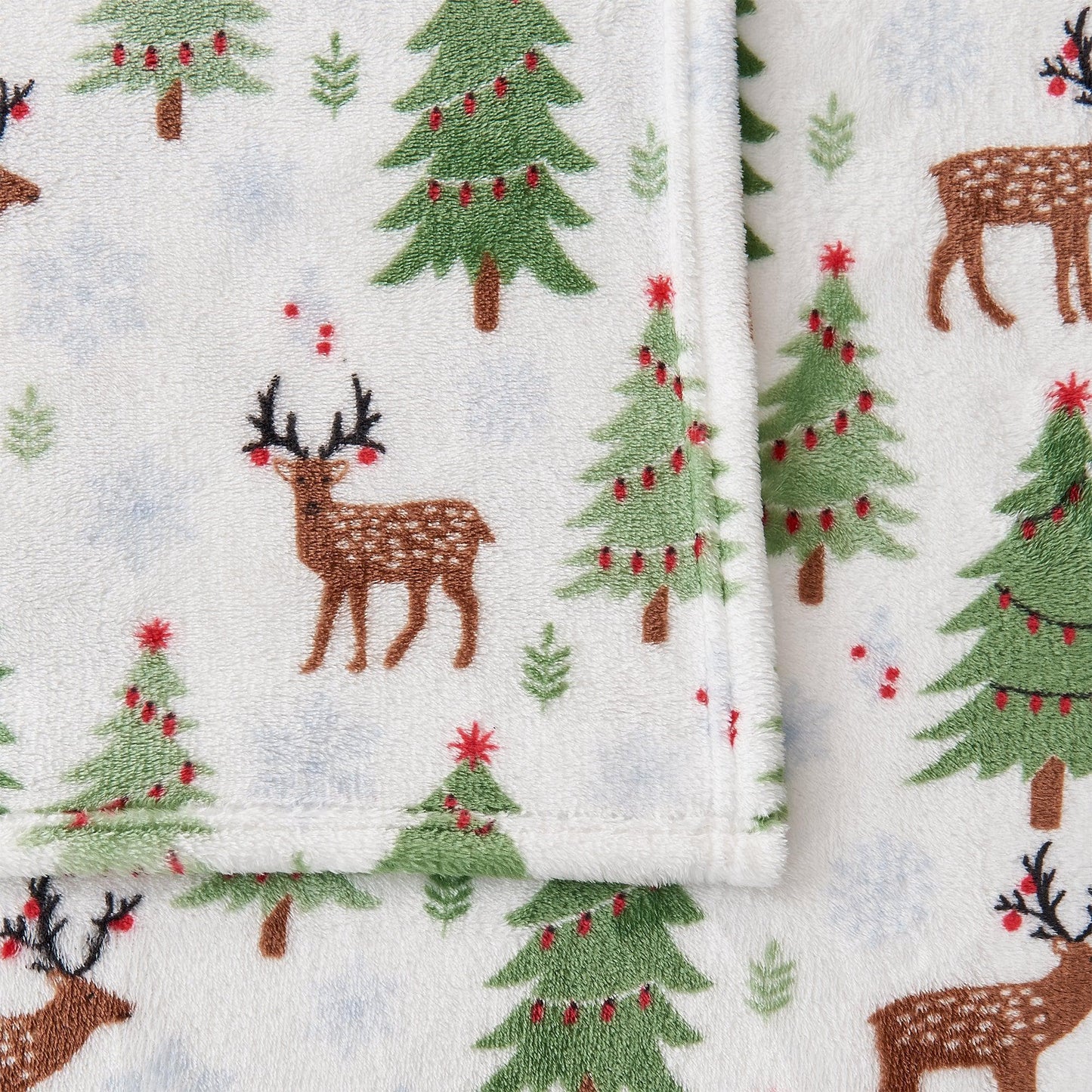 Velvet Luxe Printed Plush Sheet - Winter & Christmas Themed Bedding