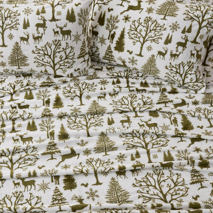 Velvet Luxe Printed Plush Sheet - Winter & Christmas Themed Bedding