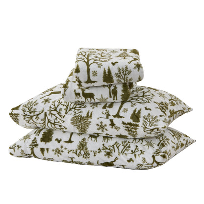 Velvet Luxe Printed Plush Sheet - Winter & Christmas Themed Bedding
