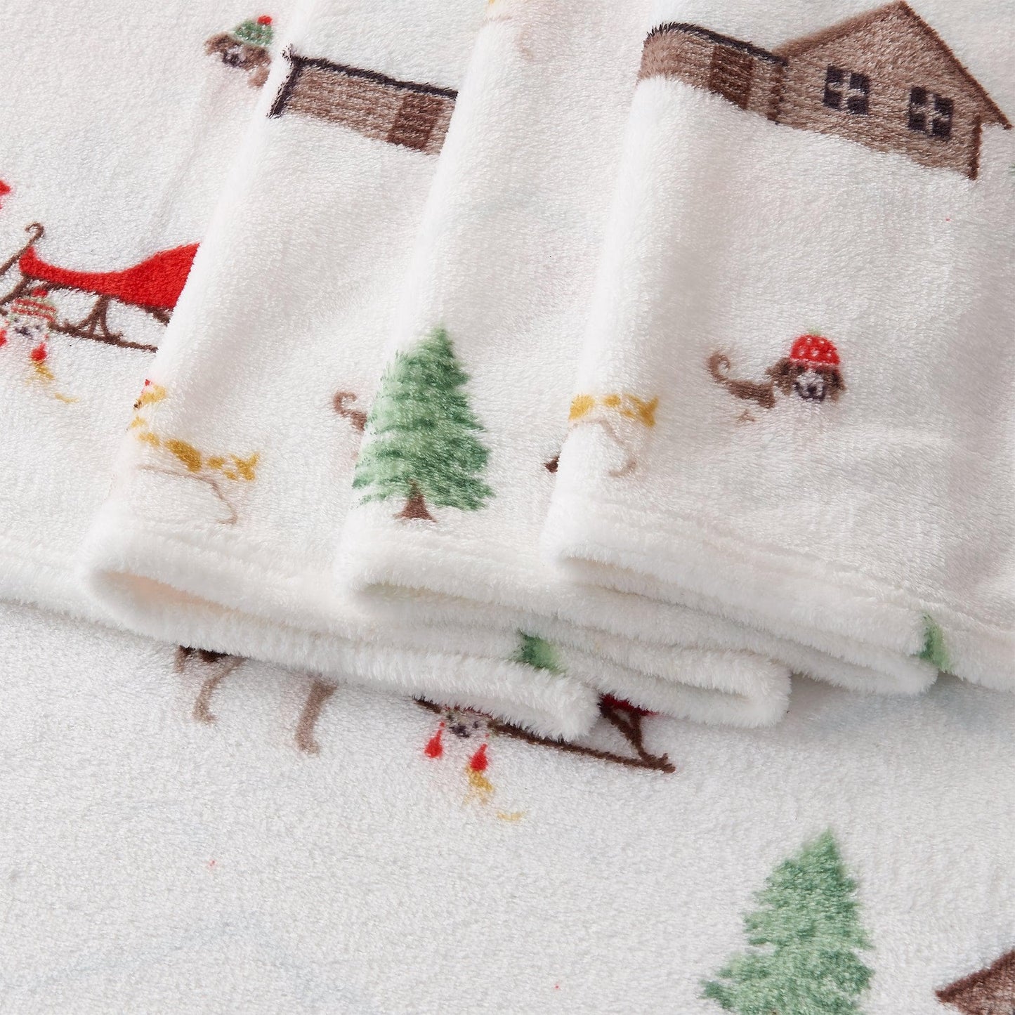 Velvet Luxe Printed Plush Sheet - Winter & Christmas Themed Bedding