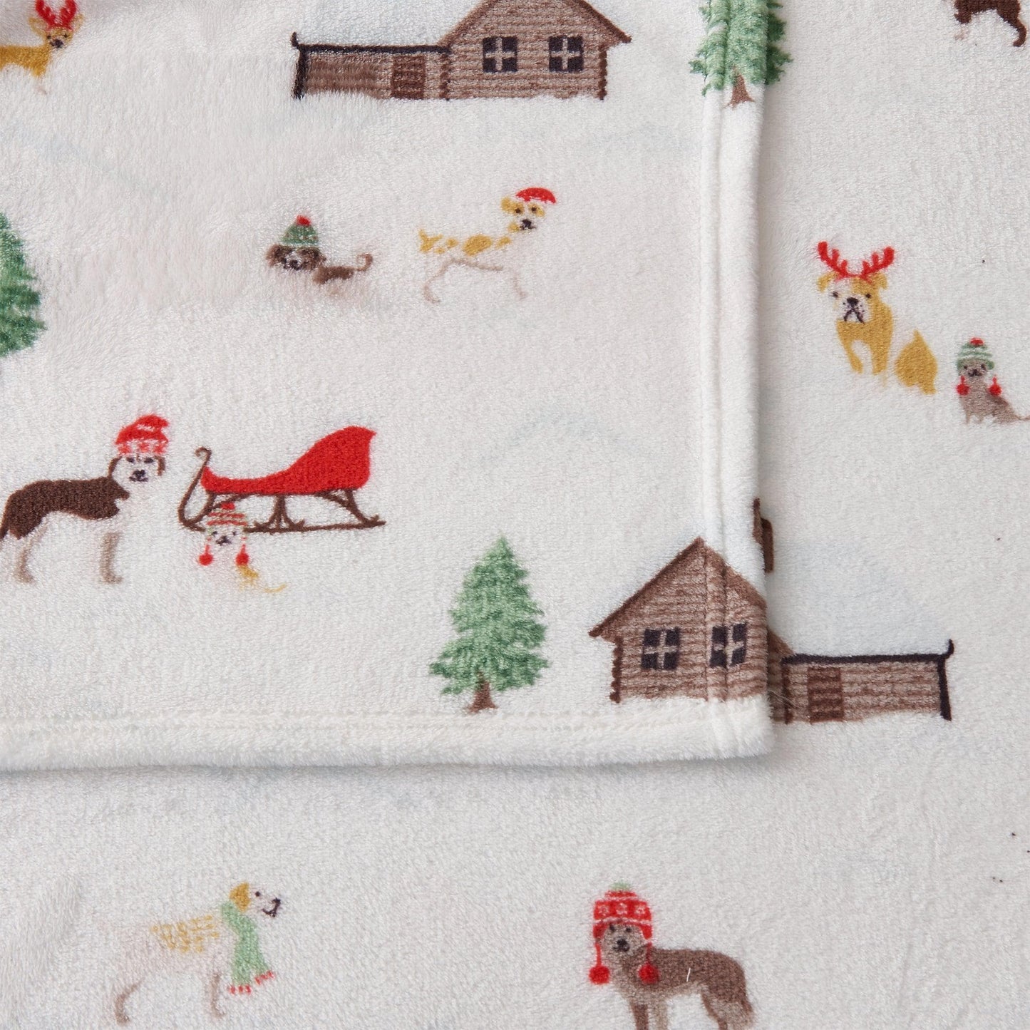 Velvet Luxe Printed Plush Sheet - Winter & Christmas Themed Bedding