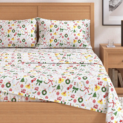 4-Piece Turkish Cotton Christmas Flannel Sheet - Christmas Sheets