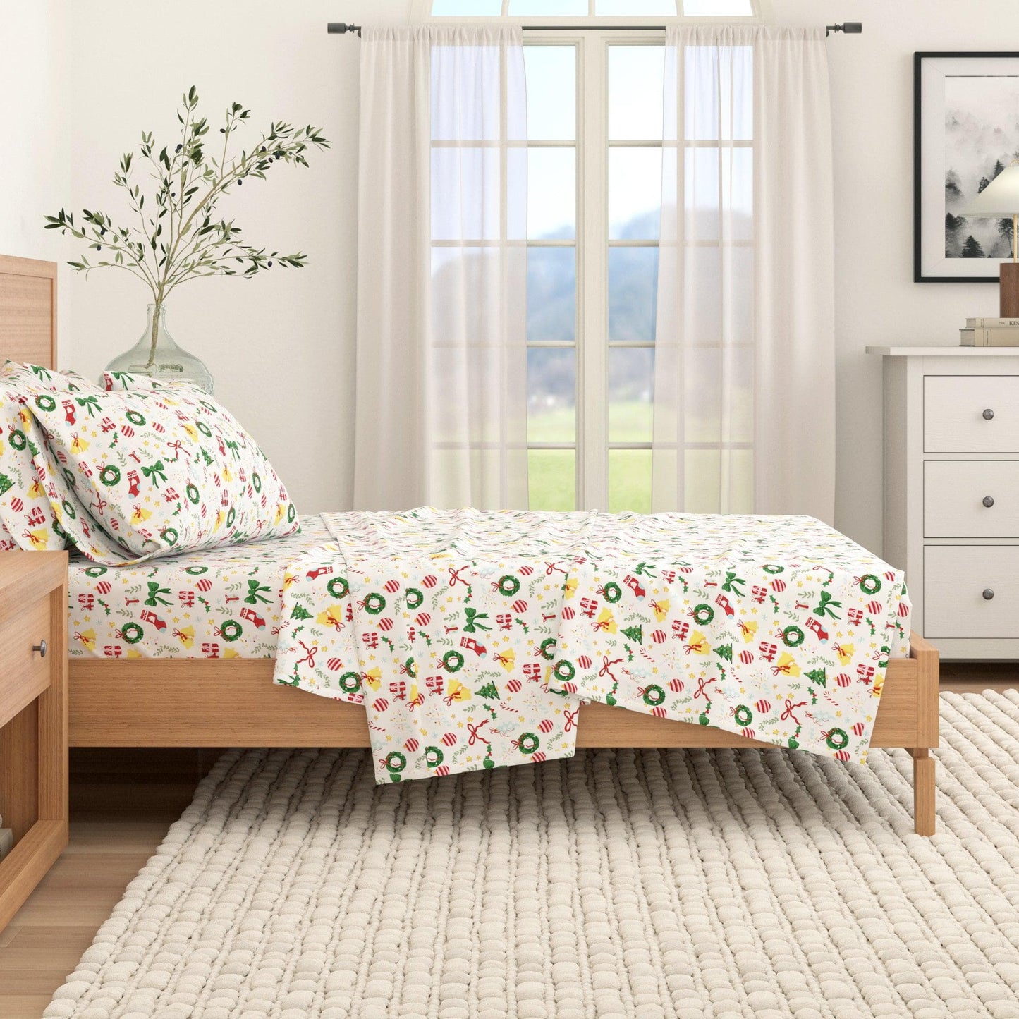 4-Piece Turkish Cotton Christmas Flannel Sheet - Christmas Sheets