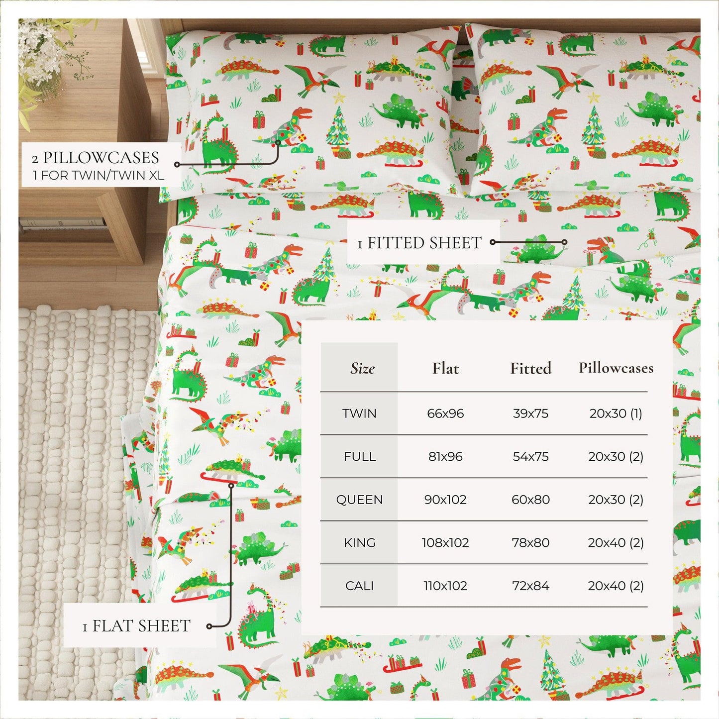 4-Piece Turkish Cotton Christmas Flannel Sheet - Christmas Sheets