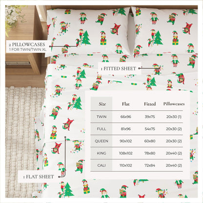 4-Piece Turkish Cotton Christmas Flannel Sheet - Christmas Sheets