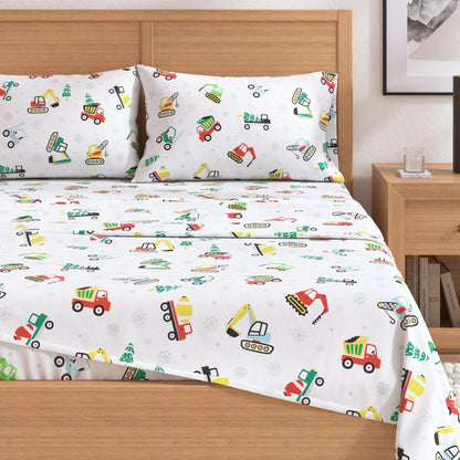 4-Piece Turkish Cotton Christmas Flannel Sheet - Christmas Sheets