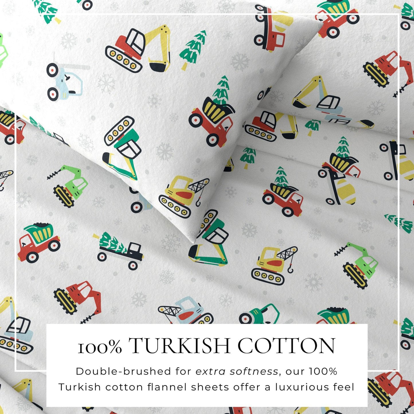 4-Piece Turkish Cotton Christmas Flannel Sheet - Christmas Sheets