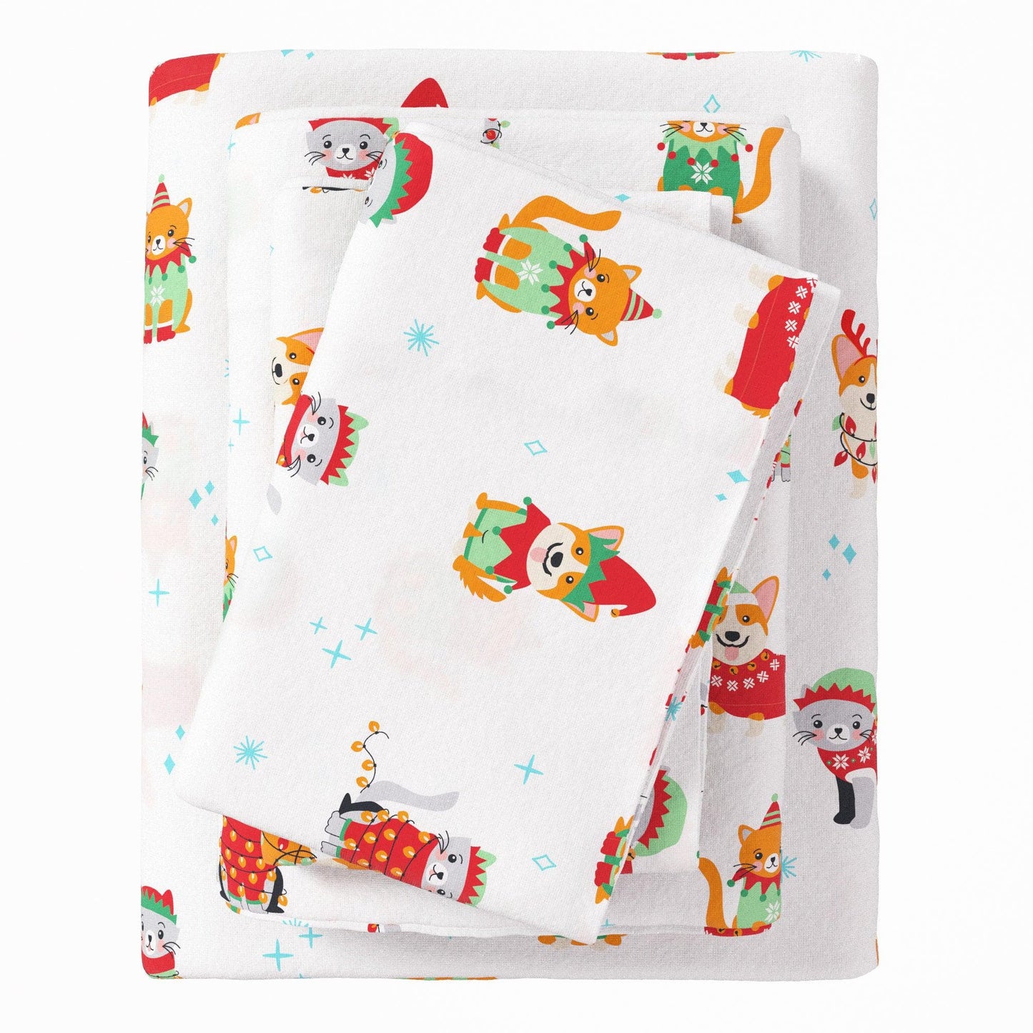 4-Piece Turkish Cotton Christmas Flannel Sheet - Christmas Sheets