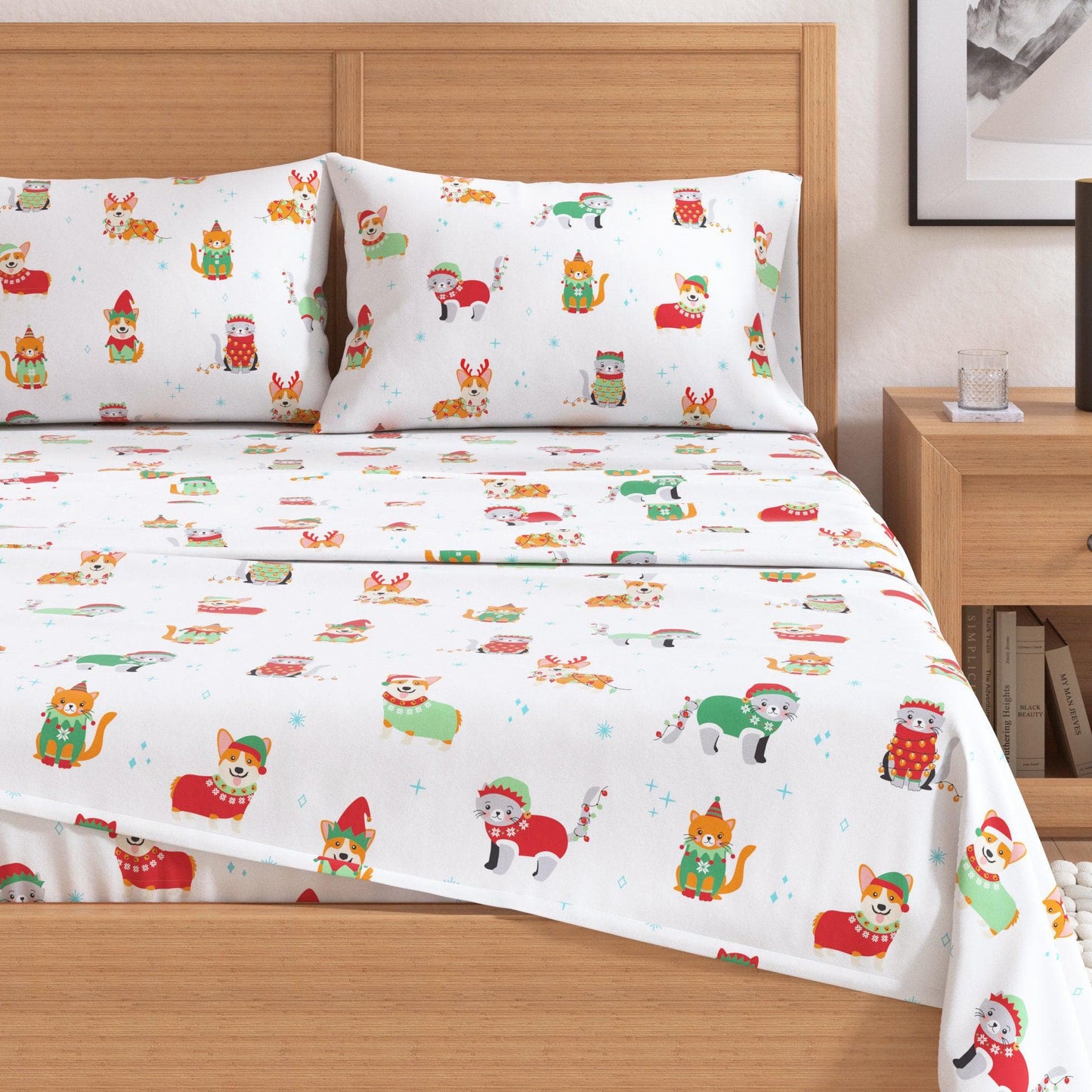 4-Piece Turkish Cotton Christmas Flannel Sheet - Christmas Sheets