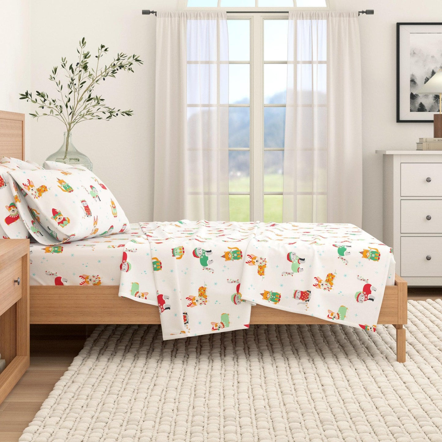 4-Piece Turkish Cotton Christmas Flannel Sheet - Christmas Sheets