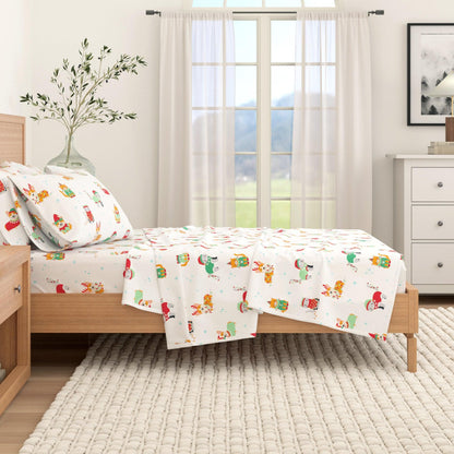 4-Piece Turkish Cotton Christmas Flannel Sheet - Christmas Sheets