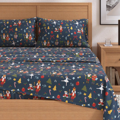 4-Piece Turkish Cotton Christmas Flannel Sheet - Christmas Sheets