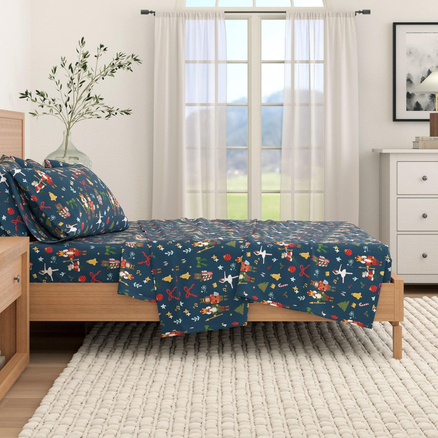 4-Piece Turkish Cotton Christmas Flannel Sheet - Christmas Sheets