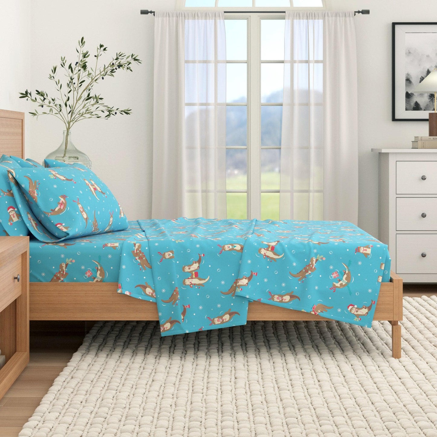 4-Piece Turkish Cotton Christmas Flannel Sheet - Christmas Sheets