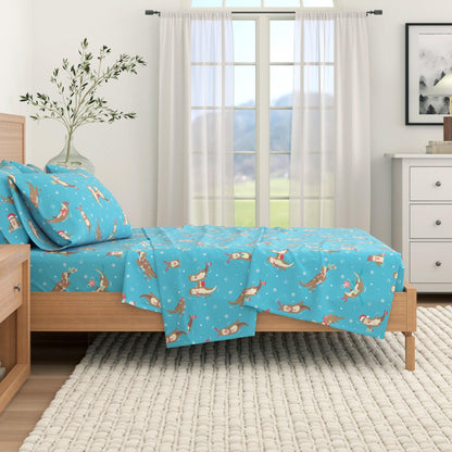 4-Piece Turkish Cotton Christmas Flannel Sheet - Christmas Sheets