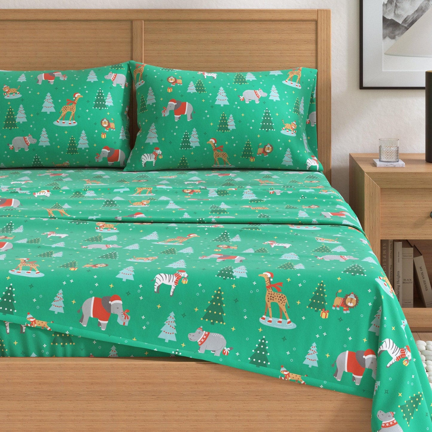 4-Piece Turkish Cotton Christmas Flannel Sheet - Christmas Sheets
