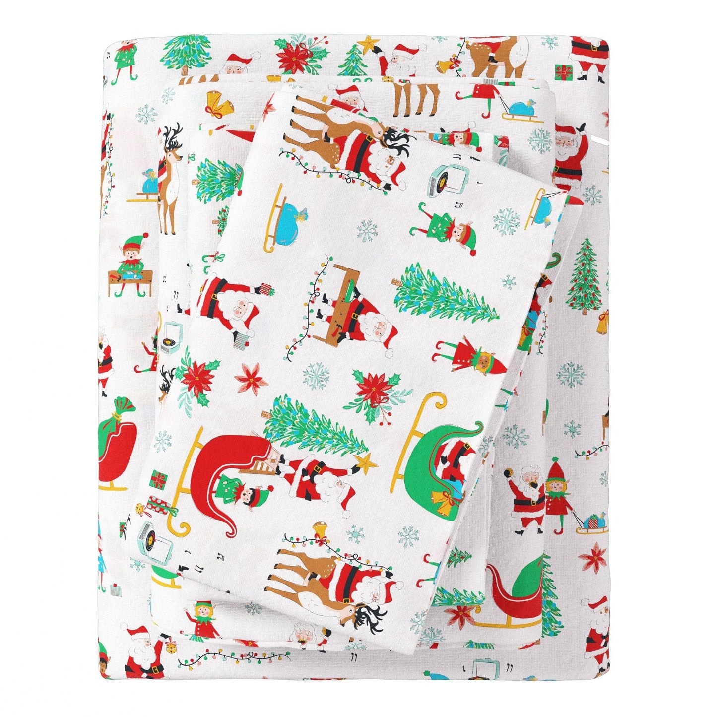 4-Piece Turkish Cotton Christmas Flannel Sheet - Christmas Sheets