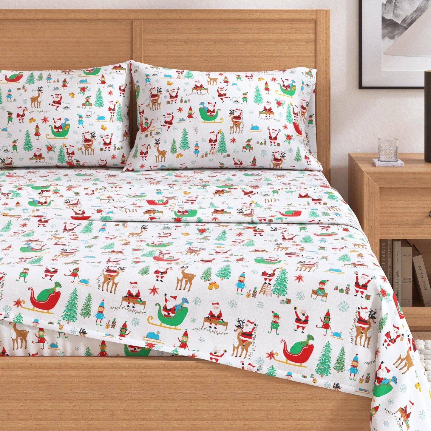 4-Piece Turkish Cotton Christmas Flannel Sheet - Christmas Sheets